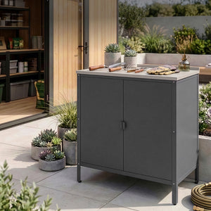 Armadietto da Giardino Bolognano 92 x 80 x 50 cm Acciaio casa.pro
