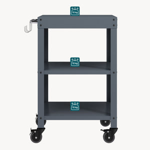 Carrello Portavivande Bolognano di Servizio a 3 Ripiani 81x50x50 cm - casa.pro