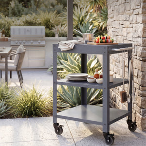 Carrello Portavivande Bolognano di Servizio a 3 Ripiani 81x50x50 cm - casa.pro