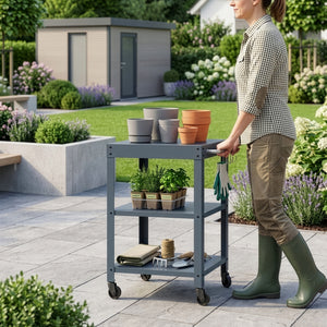 Carrello Portavivande Bolognano di Servizio a 3 Ripiani 81x50x50 cm - casa.pro