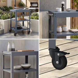 Carrello Portavivande Bolognano di Servizio a 3 Ripiani 81x50x50 cm - casa.pro