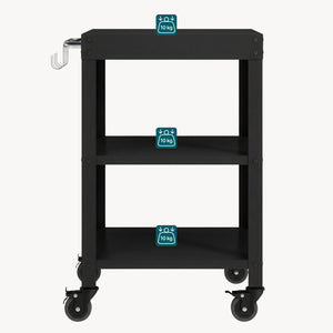 Carrello Portavivande Bolognano di Servizio a 3 Ripiani 81x50x50 cm - casa.pro