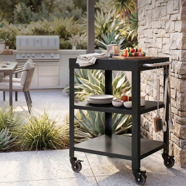 Carrello Portavivande Bolognano di Servizio a 3 Ripiani 81x50x50 cm - casa.pro