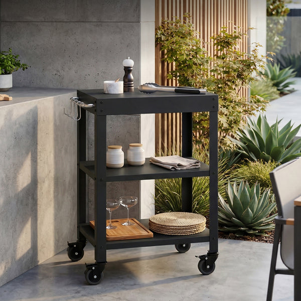Carrello Portavivande Bolognano di Servizio a 3 Ripiani 81x50x50 cm - casa.pro