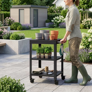 Carrello Portavivande Bolognano di Servizio a 3 Ripiani 81x50x50 cm - casa.pro