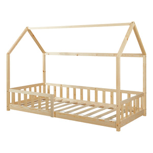 Letto Casetta Hesel per Cameretta con Sponda Stile Montessori in Legno di Pino [en.casa]