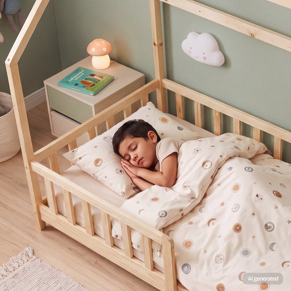 Letto Casetta Hesel per Cameretta con Sponda Stile Montessori in Legno di Pino [en.casa]