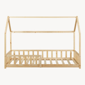 Letto Casetta Hesel per Cameretta con Sponda Stile Montessori in Legno di Pino [en.casa]