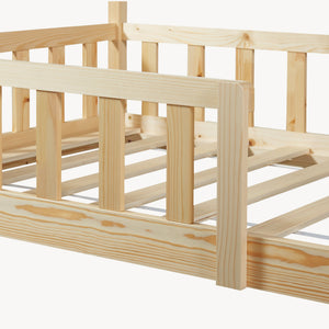 Letto Casetta Hesel per Cameretta con Sponda Stile Montessori in Legno di Pino [en.casa]
