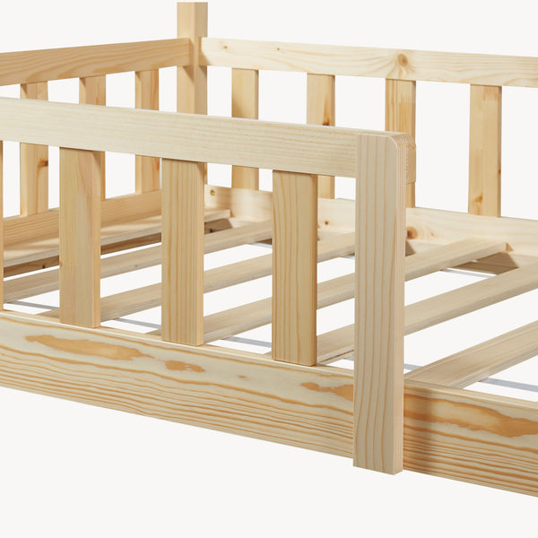 Letto Casetta Hesel per Cameretta con Sponda Stile Montessori in Legno di Pino [en.casa]