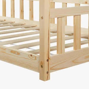Letto Casetta Hesel per Cameretta con Sponda Stile Montessori in Legno di Pino [en.casa]
