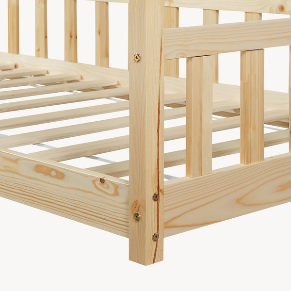 Letto Casetta Hesel per Cameretta con Sponda Stile Montessori in Legno di Pino [en.casa]