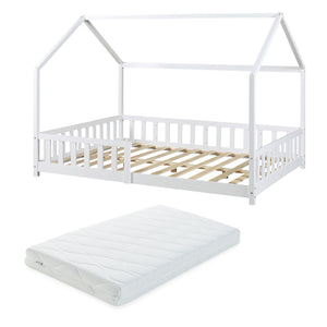 Letto a Casetta Hesel per Cameretta con Materasso [en.casa] 