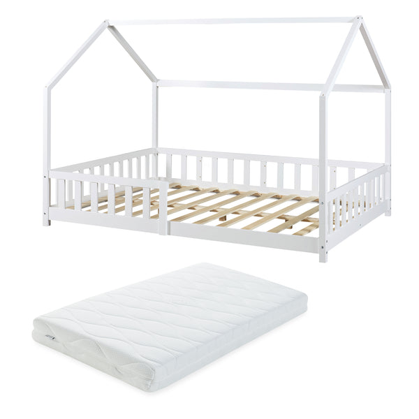 Letto a Casetta Hesel per Cameretta con Materasso [en.casa] 