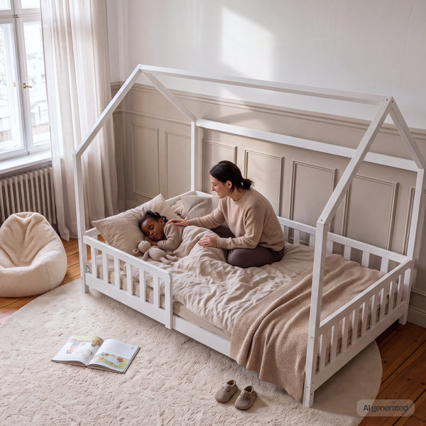 Letto a Casetta Hesel per Cameretta con Materasso [en.casa] 