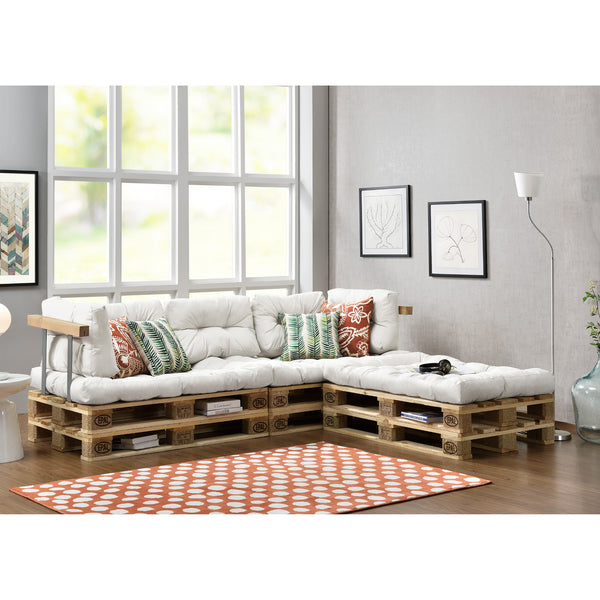 Set di Cuscini per Mobili in Pallet / Bancale EPAL Composti di 3 Cuscini di Seduta e 5 Cuscini Schienali - Impermeabili, Trapuntati, Imbottiti - Vari Colori