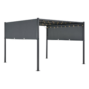 Gazebo da Giardino/Terrazza con Luci a LED Pergolato con Copertura in Tessuto e Struttura in Acciaio - Vari Colori e Misure