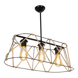 Lampada a sospensione Harrogate Nero / Colore juta in varie dimensioni [lux.pro]