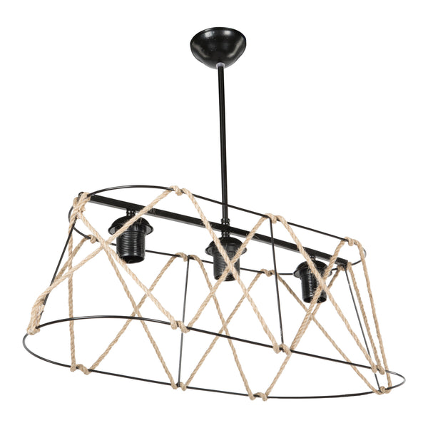 Lampada a sospensione Harrogate Nero / Colore juta in varie dimensioni [lux.pro]