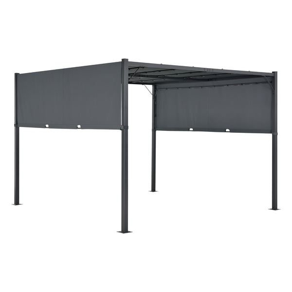 Gazebo da Giardino/Terrazza con Luci a LED Pergolato con Copertura in Tessuto e Struttura in Acciaio - Vari Colori e Misure
