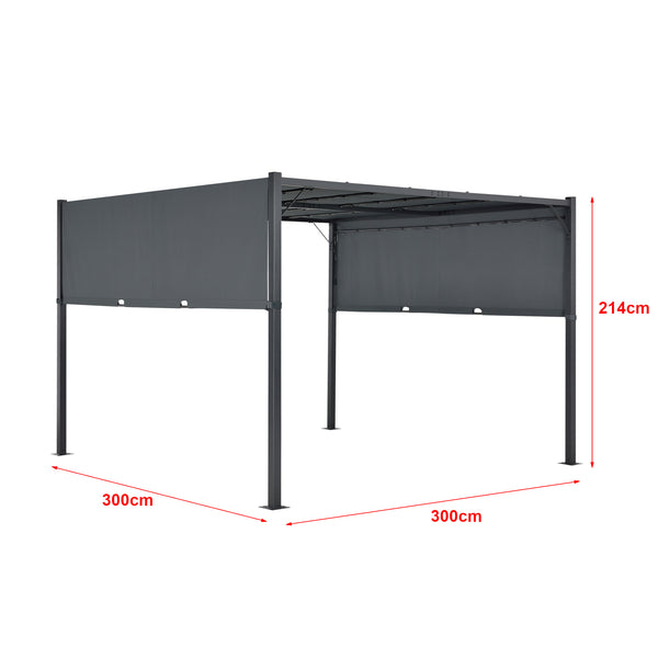 Gazebo da Giardino/Terrazza con Luci a LED Pergolato con Copertura in Tessuto e Struttura in Acciaio - Vari Colori e Misure