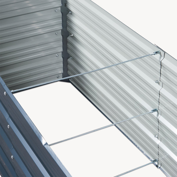 Aiuola Alta da Giardino 'Nijmegen' in Acciaio Fioriera con Divisore - Antracite [en.casa]