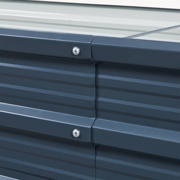 Aiuola Alta da Giardino 'Nijmegen' in Acciaio Fioriera con Divisore - Antracite [en.casa]