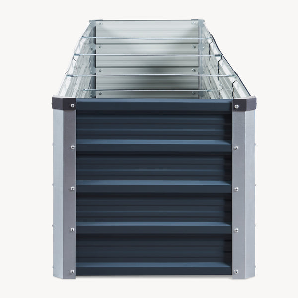 Aiuola Alta da Giardino 'Nijmegen' in Acciaio Fioriera con Divisore - Antracite [en.casa]