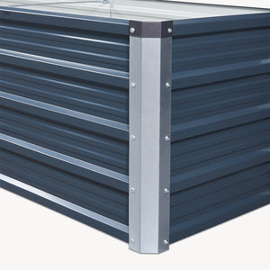 Aiuola Alta da Giardino 'Nijmegen' in Acciaio Fioriera con Divisore - Antracite [en.casa]