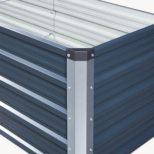 Aiuola Alta da Giardino 'Nijmegen' in Acciaio Fioriera con Divisore - Antracite [en.casa]