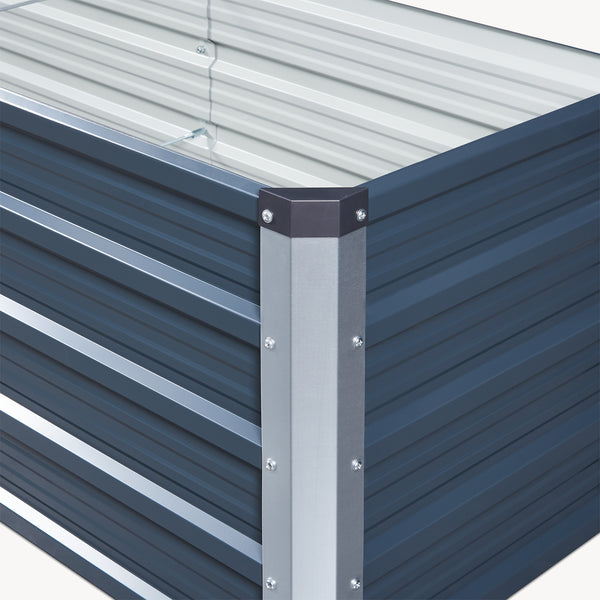 Aiuola Alta da Giardino 'Nijmegen' in Acciaio Fioriera con Divisore - Antracite [en.casa]