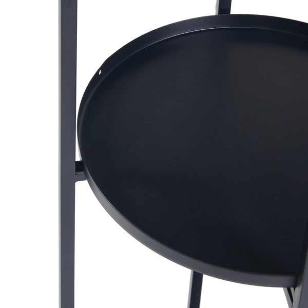 Portavasi Tuusula con Sottovasi Portapiante in Metallo Nero - Vari modelli [en.casa] 