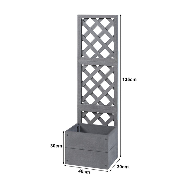 Fioriera con traliccio Amstelveen Grigio [en.casa]