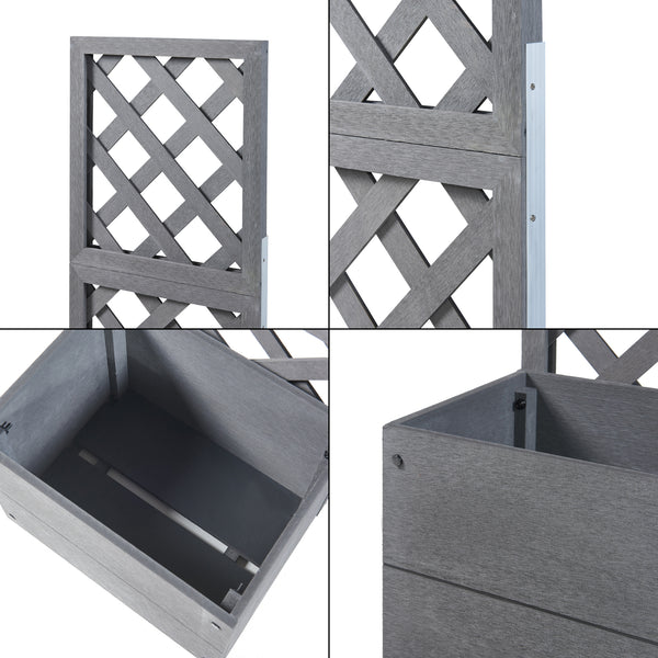 Fioriera con traliccio Amstelveen Grigio [en.casa]