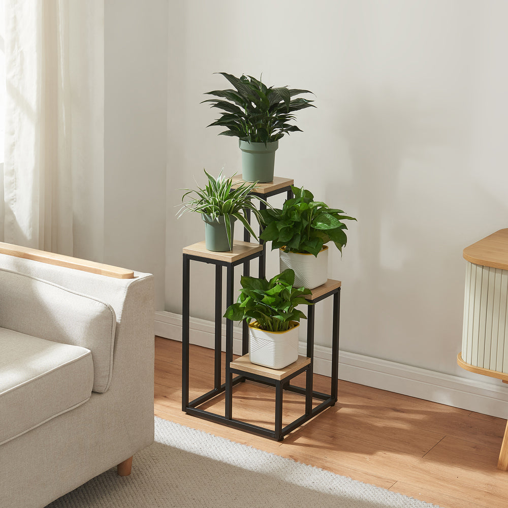 Scaletta per piante Ameland metallo nero [en.casa] - premiumXL