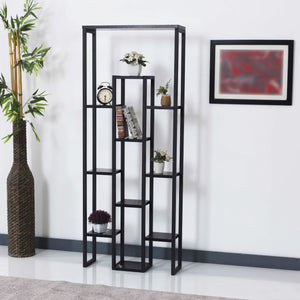 Scaffale per piante Blaavandshuk 150 x 60 x 19 cm Nero / Effetto marmo [en.casa] - premiumXL