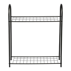 Scaffale Portapiante 'Alkmaar' Mobile Espositore in Metallo Nero con Ripiani Reticolati Portafiori Portavasi - Vari Misure [en.casa] 
