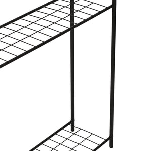 Scaffale Portapiante 'Alkmaar' Mobile Espositore in Metallo Nero con Ripiani Reticolati Portafiori Portavasi - Vari Misure [en.casa] 