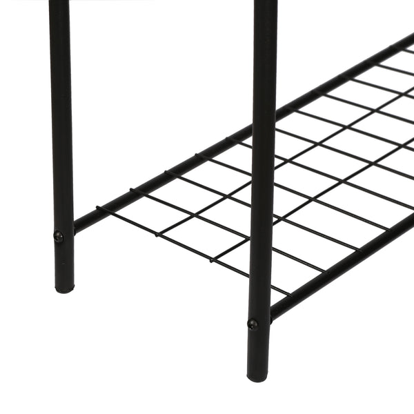 Scaffale Portapiante 'Alkmaar' Mobile Espositore in Metallo Nero con Ripiani Reticolati Portafiori Portavasi - Vari Misure [en.casa] 