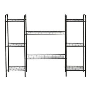 Scaffale Portapiante 'Alkmaar' Mobile Espositore in Metallo Nero con Ripiani Reticolati Portafiori Portavasi - Vari Misure [en.casa] 