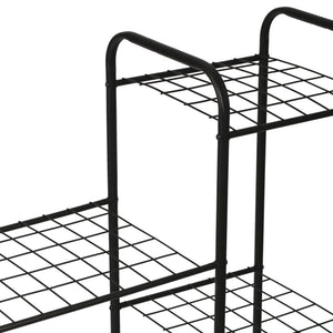 Scaffale Portapiante 'Alkmaar' Mobile Espositore in Metallo Nero con Ripiani Reticolati Portafiori Portavasi - Vari Misure [en.casa] 