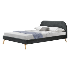 Struttura Letto Imbottito con Testiera 140/160/180 x 200 cm Letto Matrimoniale con Rivestimento in Tessuto / Similpelle - Vari Colori
