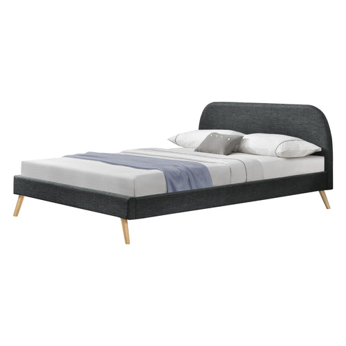 Struttura Letto Imbottito con Testiera 140/160/180 x 200 cm Letto Matrimoniale con Rivestimento in Tessuto / Similpelle - Vari Colori
