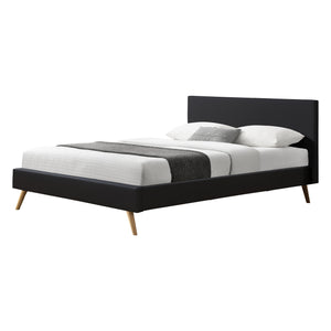 Struttura Letto Imbottito con Testiera Alta 140/160/180 x 200 cm Letto Matrimoniale con Rivestimento in Similpelle/Tessuto - Vari colori 