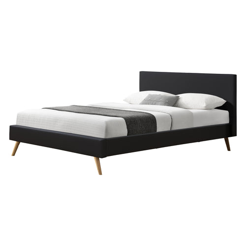 Struttura Letto Imbottito con Testiera Alta 140/160/180 x 200 cm Letto Matrimoniale con Rivestimento in Similpelle/Tessuto - Vari colori 