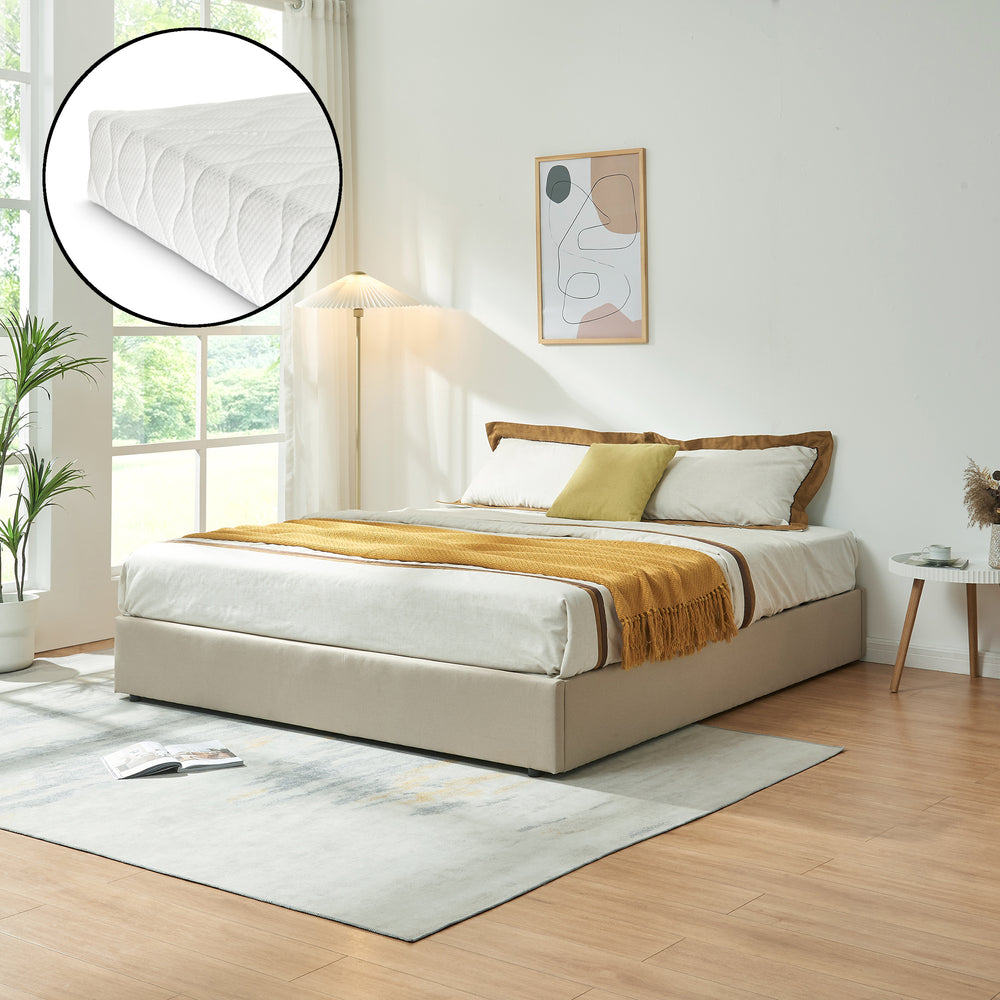 Letto Contenitore Nola con Materasso Apertura a Ribalta [en.casa]
