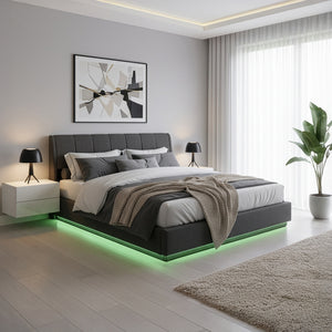 Letto Contenitore Tröstiar con Apertura a Ribalta e Luce LED [en.casa]