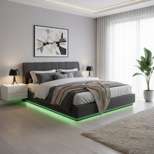 Letto Contenitore Tröstiar con Apertura a Ribalta e Luce LED [en.casa]