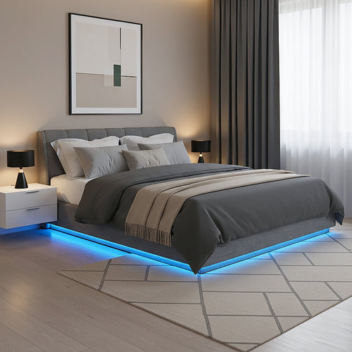 Letto imbottito LED Tröstiar [en.casa]