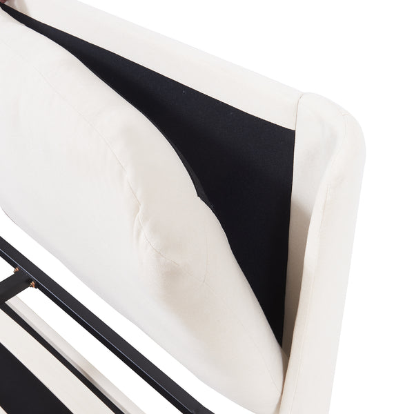 Letto imbottito Lunner con materasso [en.casa]